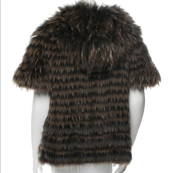 Reversible Raccoon and silk Jacket. - Picture 3 of 13